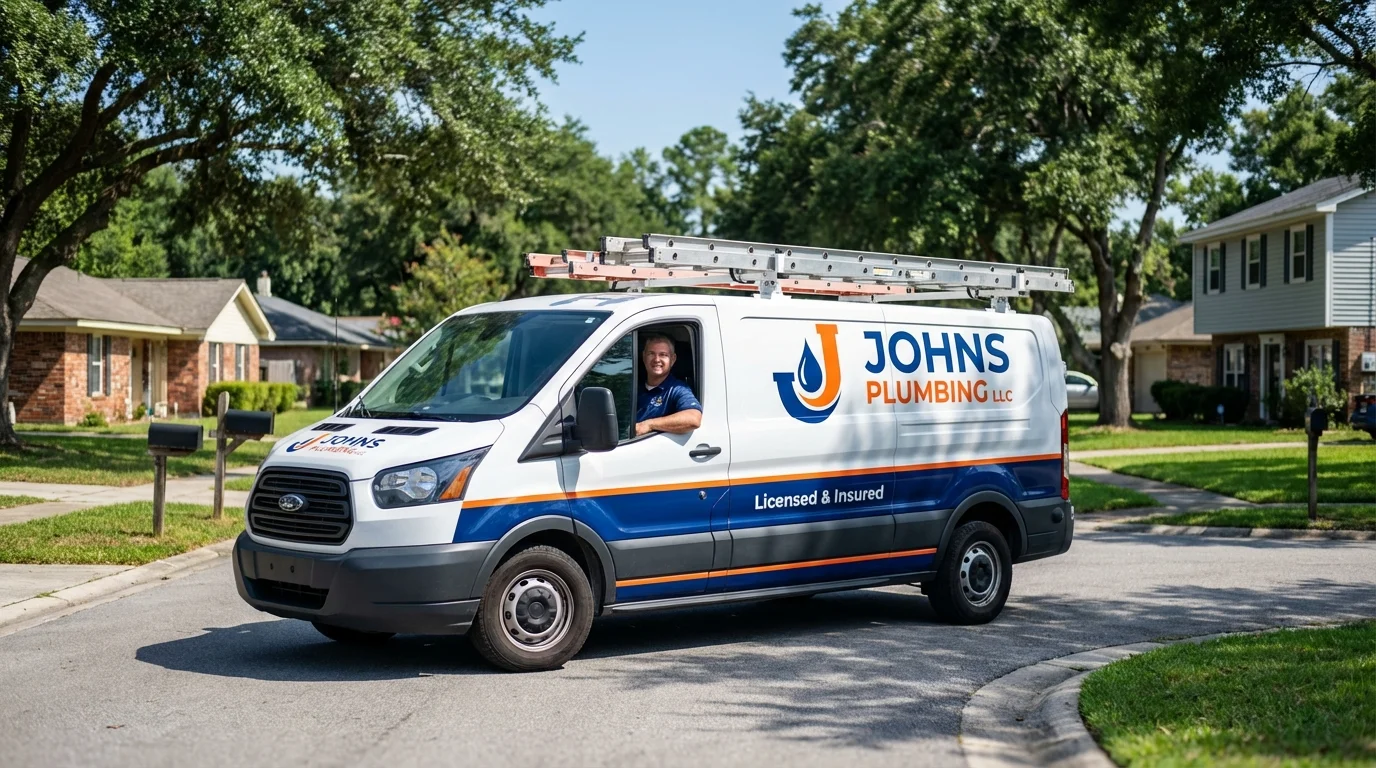 Johns Plumbing LLC service van in Neodesha, KS