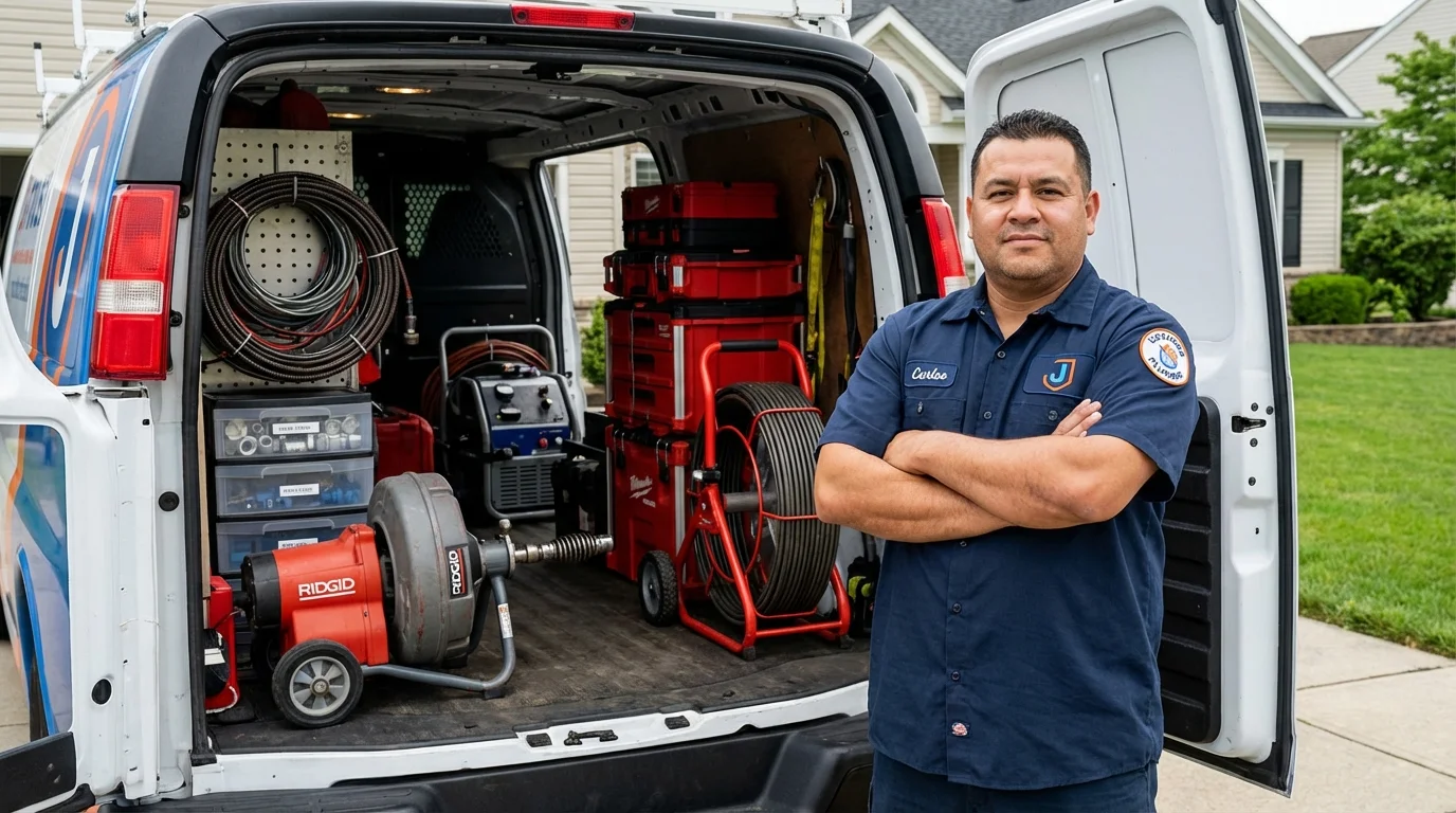 Professional drain cleaning equipment and Johns Plumbing LLC plumber in Neodesha