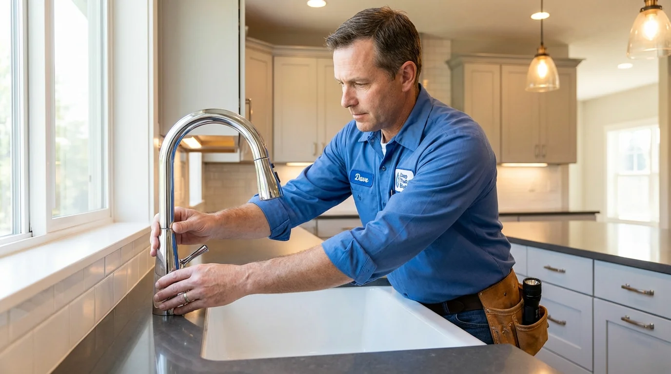 Kitchen faucet installation by Johns Plumbing LLC in Neodesha