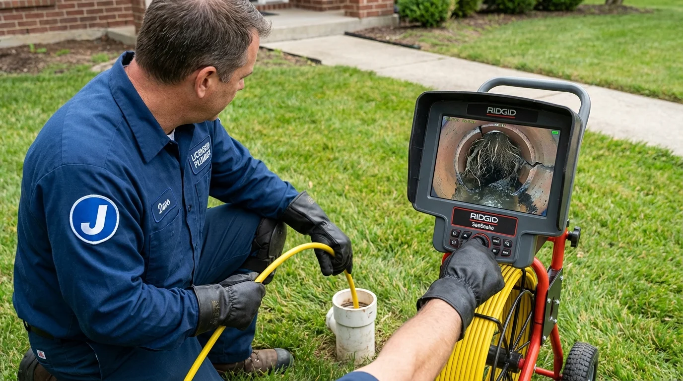Sewer camera inspection being performed by Johns Plumbing LLC in Neodesha